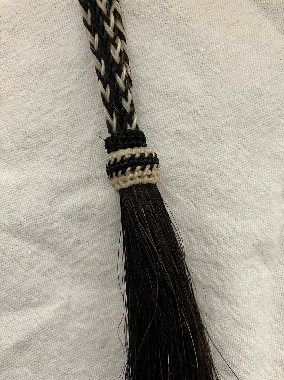 Western Authentic Horse hair keychain keyring zipper pull Black Beauty